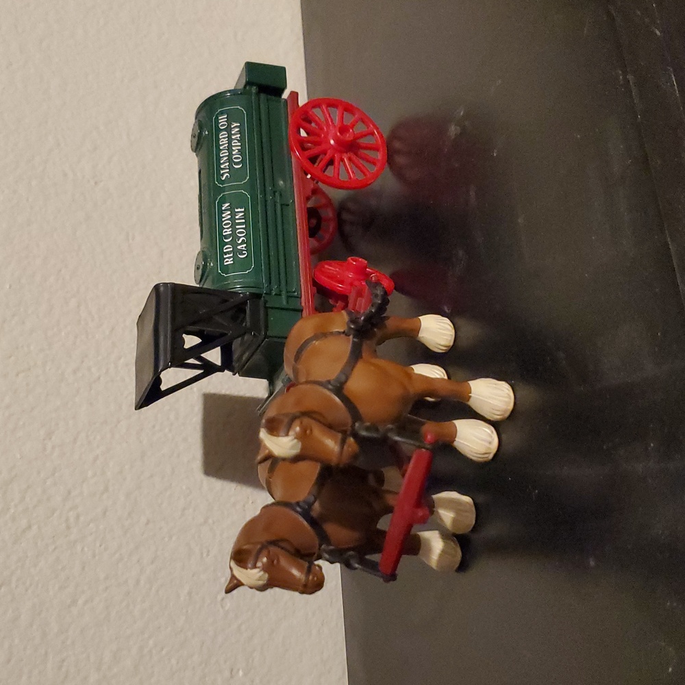 COIN HOLDER Red Crown Gas Standard Oil Co. Amoco die cast Horses and Tank Wagon